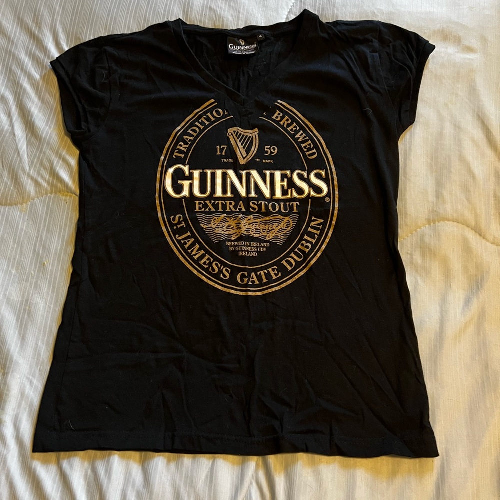 Guinness Black T-Shirt with Gold Logo